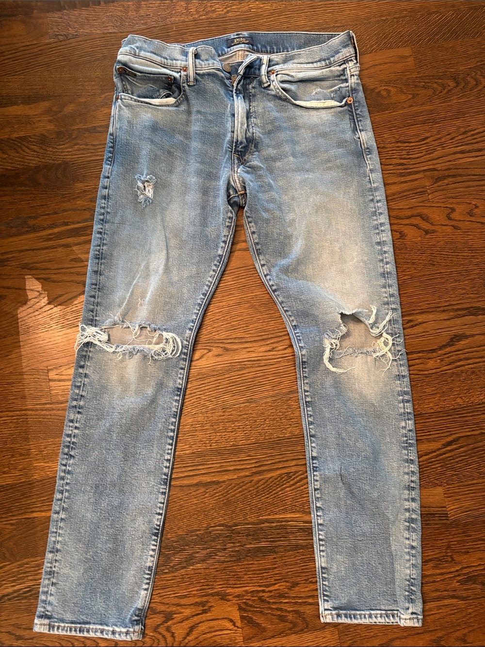Polo Ralph Lauren Sullivan Slim Button Fly Distressed Jeans, Men’s 32×30